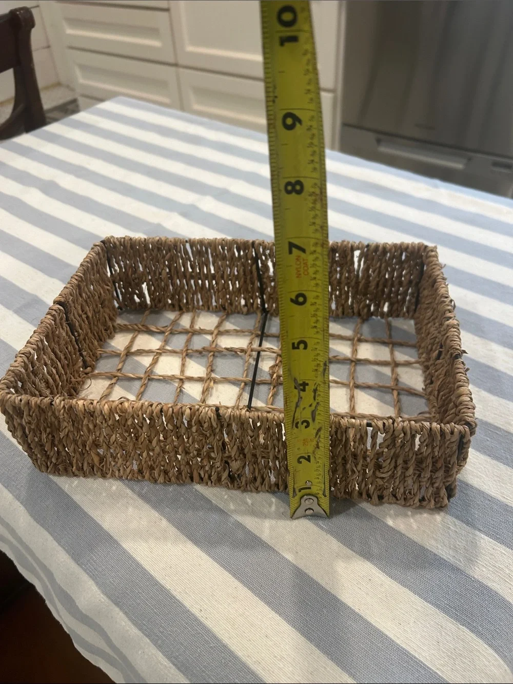 Vintage Natural Seagrass Rectangular Organizer Tray